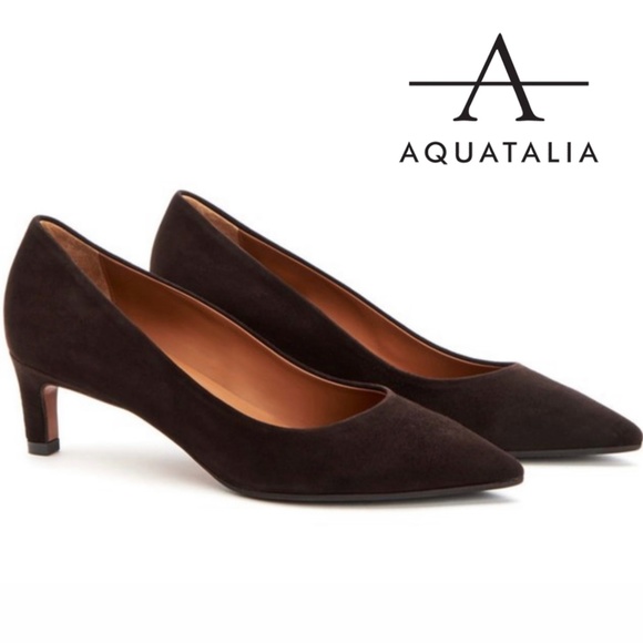 Aquatalia Shoes - Aquatalia Marianna Suede Pointed Toe Pump Espresso